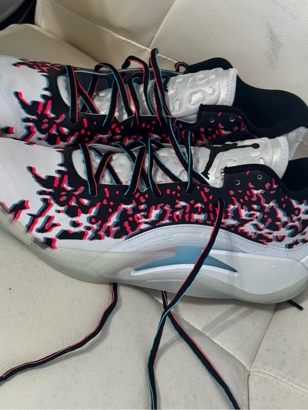 Nike Men's Athletic Shoes in White, Black & Pink Detail